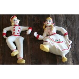 Ceramic Arts Studios Dutch Boy And Girl Wall Plaques